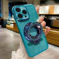 For Realme 15 Pro Ring Holder Glitter TPU Lens Camera Protection Case for Realme15 5G 15pro Transparent Soft Silicone Cover Realme 15 pro 5G blue