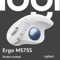 Logitech ERGO M575S Ergonomic Trackball Mouse perlų baltos spalvos