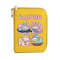 Labubu Zipper PU Wallet Short Multiple Card Slots Purse 10.5x8x2.5cm