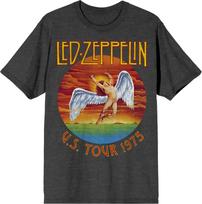Led Zeppelin 1975 m. JAV turas Vintažiniai Roko Marškinėliai Trumpomis Rankovėmis S juoda
