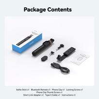 TELESIN Remote Control Wireless Bluetooth Selfie Stick Tripod For DJI OSMO Action 4 5pro 6 360 Gopro 9 10 11 12 13 Smartphone