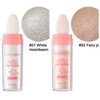 2pcs Fairy Highlighter Powder Set, Multi-Use Shimmer Glow Powder Stick with Built-in Puff for Face, Body, Eyes and Lips, Long-Lasting Radiant Makeup 2pcs beige