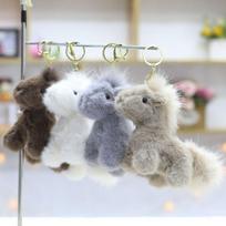 Mielas ponio pliušinis žaislas raktų pakabukas dovana moterims mergaitėms 15cm white