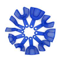10 vnt./rinkinys Plastikiniai-Plieniniai Dantų Atspaudų Padėklai Burnos Higienos Dantų Padėklų Įrankis blue