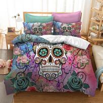 Sexy Beauty Skeleton Girl Bedding Set 3D Duvet Cover Sets Comforter Bed Linen Twin Queen King Single Size Luxury Fashion Gift EU Single(135*200cm)3pcs