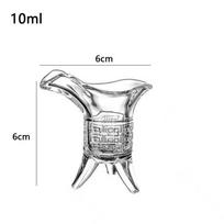 Ancient Crystal Glass Cup Tripod Base Whiskey Shot Glass New Chinese Emperor Cup 10ml