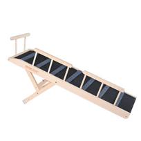 Dog Ramp, Folding Pet Ramp for Bed, Adjustable Dog Ramp for Small, Large, Old Dogs & Cats, Wooden Pet Ramp with 47.2  Long Ramp, Adjustable from 13.8