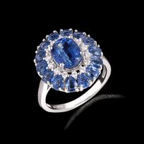 Light Luxury 925 sterling silver women's ring natural Kyanite December gemstone fine jewelry for valentines banquet gifts US RING SIZE:10#