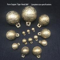 Vintage Brass Tiger Head Bell for Pets: Cat, Dog, Anklet, or Craft Accessory 16mm gray