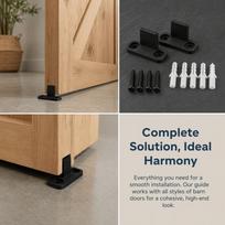 2pcs Black Sliding Door Bottom Guide POM Floor Mounted Guide Barn Door Floor Guide  Bypass Doors