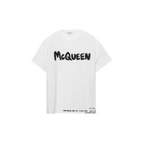 Alexander McQueen su logotipu, apvalia iškirpte, marškinėliai 622104-QPZ57-0900 XS balta