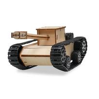Educational Toy Tank Model Technology Experimental Science Wooden Steam DIY Assemble Puzzle Teaching Aids G20 beige