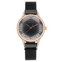 Women Fashion Leather Watch One Size juoda