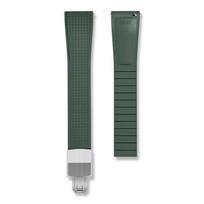 18/19/20/21/22mm Quick Release FKM Fluororubber Watch Strap Adjustable Length Man Women Band Deployment Clasp Universal Bracelet 18mm tamsiai žalia spalva
