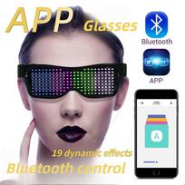 USB įkrovimo Kostiumų Scenos Rekvizitas Bluetooth Šviečiantys Akiniai Kalėdinė Baro Šventė Dinaminiai APP Akiniai White Light black