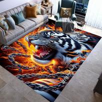 Large Area Rugs Non Slip animal Tiger Pattern Carpet Living Room Sofa Kitchen Entrance Doormat Hallway Balcony Floor Mat 40cm by 60cm