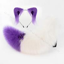 Plush Animal Ear Headband & Tail Set With Bow, Fluffy Handcrafted Ears For Kawaii Lolita Cosplay Costume, Cute Furry Accessories ear and tail