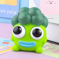 Funny Eyeball Burst Squeeze Toy Squishy Ugly Broccoli Fidget Toy Kids Stress Relief Antistress Cute Vegetable Sensory Ball žalia