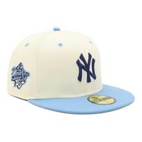 NEW ERA 59FIFTY MLB York Yankees Šoninis pleistras 2 spalvų Chromo Dangaus Mėlynumo Pritaikyta Beisbolo Kepuraitė 7 5/8 white