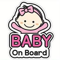 Car Stickers Cute Cartoon Baby On Board Sticker Sign Stickers Car Decorative Decal Car Accessories