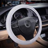 Pynimas ant virbalų Tinklelio audinio Vairo užvalkalų rinkinys Automobilio vairo užvalkalai Automobilio salono aksesuarams Moterims Vyrams pilka spalva