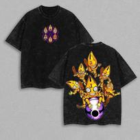 Guido Mista Print Tshirt Anime JoJos Bizarre Adventure Clothing Men Women Cotton Tshirts Retro Washed T Shirt Harajuku Tops S black