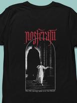 Nosferatu Gothic marškinėliai Vintage siaubo Tamsioji akademinė vampyrų stiliaus Koncertinė estetika, Didesni dydžiai L brown