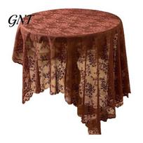 Fine Lace Craftsmanship Tablecloth, Floral Table Cover, Retro Scalloped Tablecloth Large for Dining Table, Rustic Wedding Party Bridal Shower Small