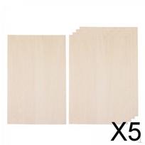 5x 10Pcs Thin Plywood Board, Unfinished Wooden Basswood Boards for Sailboat Models, Making white