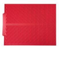 Kitchen Silicone Drain Pad Storage Dish Cup Drying Mat Drainer Tray Non-slip Pans for Tableware Anti-scald Potholder Placemat M(38X24.5CM) raudona
