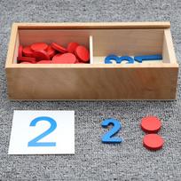 Vaikų medinės Montessori pažintinės kortelės Skaičių skaičiavimas Matematinis žaidimas Mokomieji žaislai vaikams Ankstyvosios vaikystės ikimokyklinio ugdymo lavinimas brown