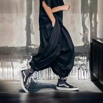 Yohji Yamamoto Vyriškos didelio dydžio plačios trumpintos kelnės - Tamsaus kario jogos stilius XL gray