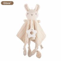 Drambliukas Liūtas Medvilninis Kūdikio Paguodos Žaislas Su Barškučiu Ir Šlamančiu Garsu Naujagimio Sensory Vystymuisi Bunny white