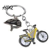 Lightweight Metal Keyring Enamel Bicycle Helmet Keychain Bike Backpack Charm Cycling Pendant Bag Hanging Decorative Accessory Enthusiasts gray