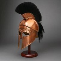 Korintiečių šalmas su stovu Senovės graikų kario šarvai, skirti Cosplay, LARP, Dekorui Kolekcionieriams Rankų darbo Bronzinė Replika