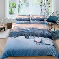 Snow Mountain Sea Waves Landscape Nature Scenery Bedding Set Single Twin Double Queen King Cal King Size Bed Linen Set 70x133cm 2pcs