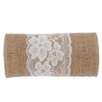 Burlap Ribbon 15x220cm Exquisite Beautiful Burlap Fabric Roll for DIY Sewing Embroidery Party Decorations white