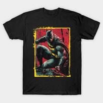 Asian Size Men Print T-shirt Batman No-Cut Heat Transfer Print Cotton Tshirt XL juoda