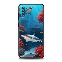 Phone Case For Samsung A56 A36 A26 A24 A12 A14 A16 A50 A70 A20E A20S A10S A22 A40 A34 A54 A42 A52 5G A04s A06 Cover Shark Galaxy A10e blue