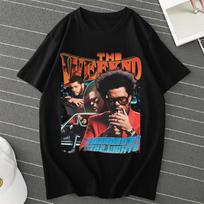 Pop Singer Artist The Weeknd Print Anime Tops Tees Clothes Female T-shirt Women Cartoon Tee Short Sleeve Girls T Shirt S black
