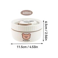Cute Bear Thermal Lunch Box For Kids Students Portable Leak-proof 304 Stainless Steel Insulated Lunch Container Microwave Safe