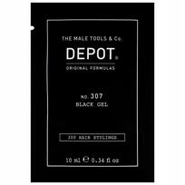 Depot, 300 Hair Stylings No. 307 Black, Botanical Complex, Hair Styling Gel, Temporary Coverage & Volume, Medium Hold, 10 ml