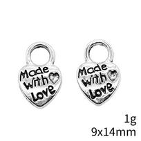 Hand Made Charm Tags Pendant Collection Alloy Charms For Handmade Crafts DIY Bracelet Necklace Jewelry Making Supplies A02-Antique Silver-10pcs white