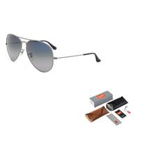 RayBan Gradient Polarized Driving Sunglasses 0RB3025 Gun Colour Frame Blue Grey Gradient Lenses Aviator Sunglasses Unisex Same Couple Model 58