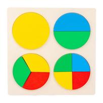 Baby Educational Montessori Early Learning Kids Colorful Geometric Shape Wooden Puzzle Enlightenment and Cognition Wooden Jigsaw