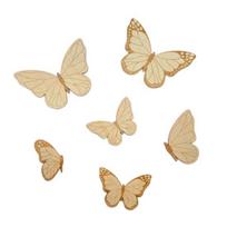 Medinė drugelio sienos dekoracija Sodybos kaimiškas 3D drugelio sienos meno skulptūra Namų svetainės vaikų miegamojo sienos dekoratyvinis ženklas Sets beige
