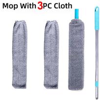 Namų valymas, ištraukiamas dulkių valymo šepetys, ilgo koto šluota, valymas tarpų, sofos kampų, dulkės, ištraukiamas valymo įrankis 1PC+5Cloth gray