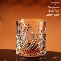 HANDUNYOU Phoenix Feather Crystal Whiskey Glass brown