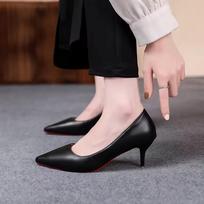 Sexy Fashion Red Sole Women's Pumps Matte Leather Stiletto Heels Shoes Classic Black Career Work Dress Shoes Ladies High Heels 35
