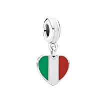 31 Countries Flag Heart Charm Bead Components USA/ES/UK/FR/CA/IT Flag Pendant Bead Component Designed For Do It Yourself Bracelets Necklace Craft white